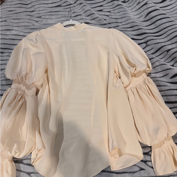Vintage Alexander McQueen Cream Puff Sleeve Blouse - Picture 2 of 4
